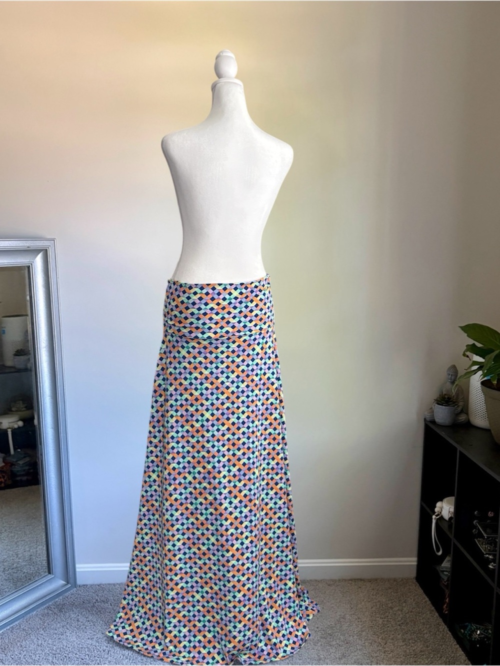 LuLaRoe Multi-Color Diamond Print Maxi Skirt - Picture 2 of 9